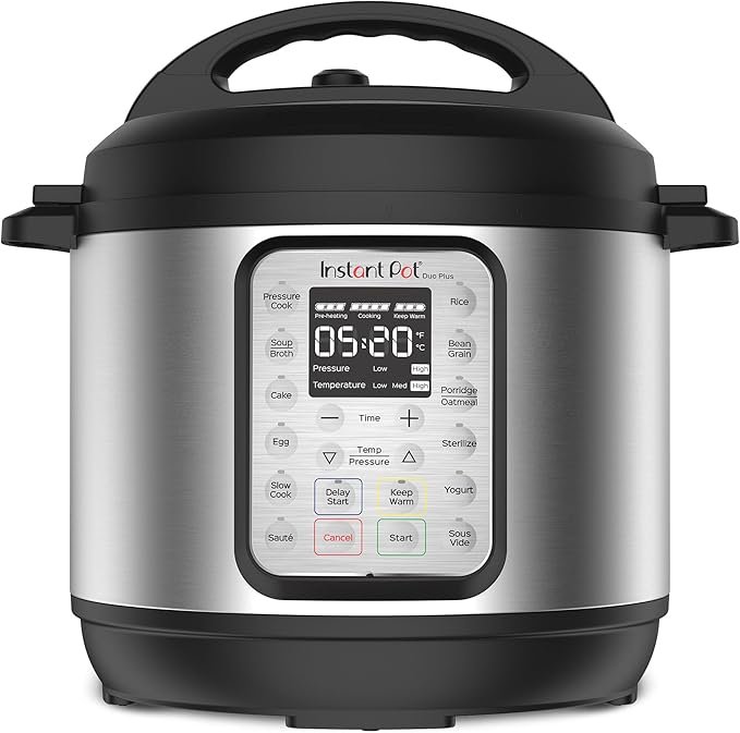 Instant Pot Duo Plus with clear LCD display and multiple function buttons