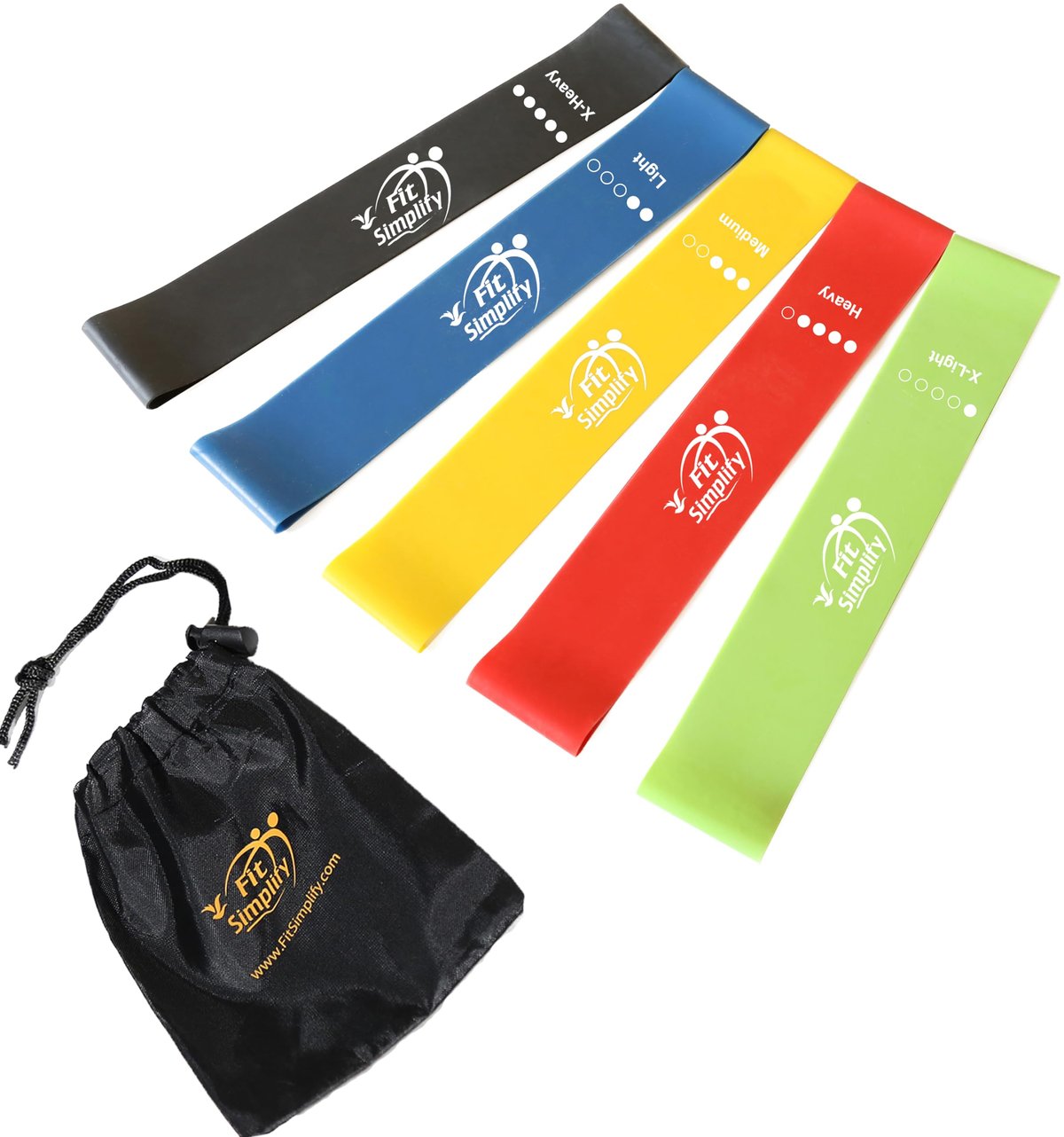 Fit Simplify Resistance Loop Exercise Bands Set of 5
